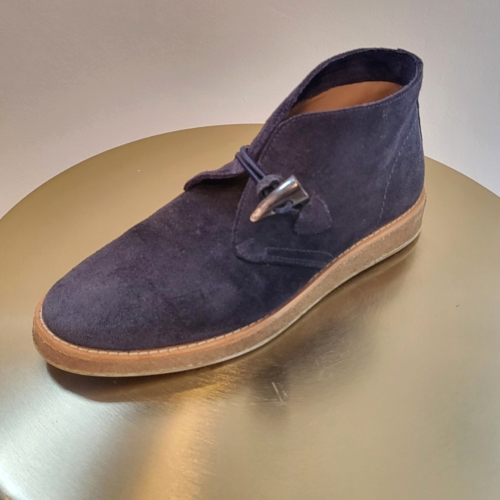 Trask Blue Suede Carrisa Chukka Ankle Boots